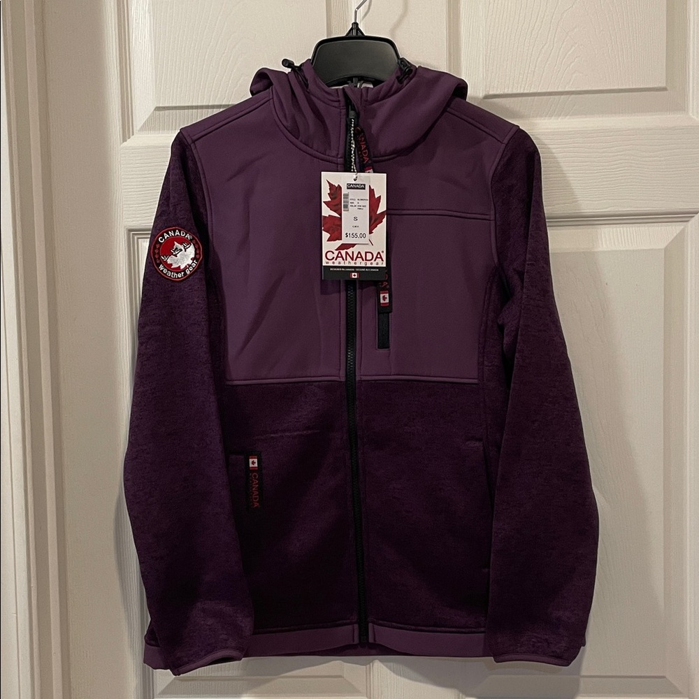 Canada Weather Gear | Purple Hooded Zip-Up Fleece Jacket NWT Small